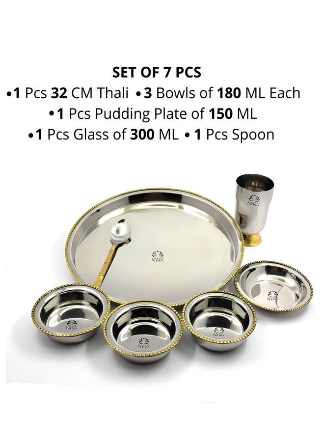 Nyra Kitchenware Stainless Steel 7 Piece Dinner Set - Dishwasher Safe - Image 4